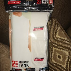 Genuine Dickies Mens Muscle Tank Tops 2 Pack White XLarge New